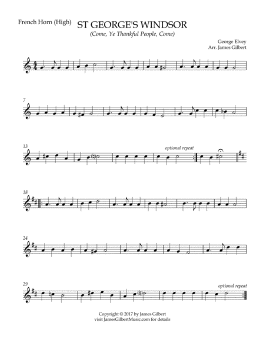 ST GEORGE'S WINDSOR (Come, Ye Thankful People, Come) Small Ensemble scores gallery preview page 4