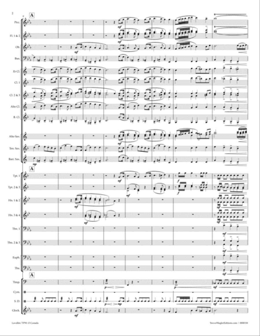 O Canada Concert Band scores gallery preview page 4