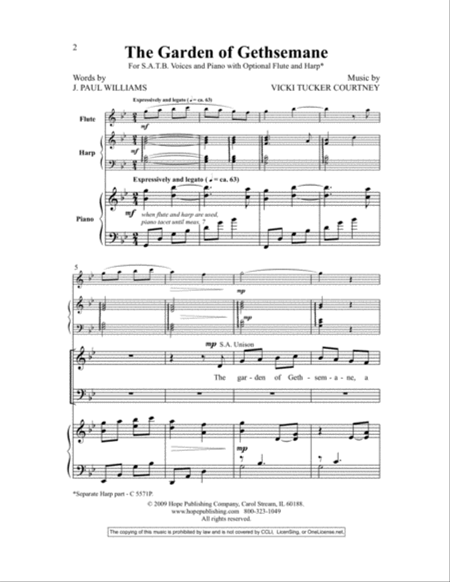 The Garden of Gethsemane The Garden of Gethsemane 4-Part scores gallery preview page 2