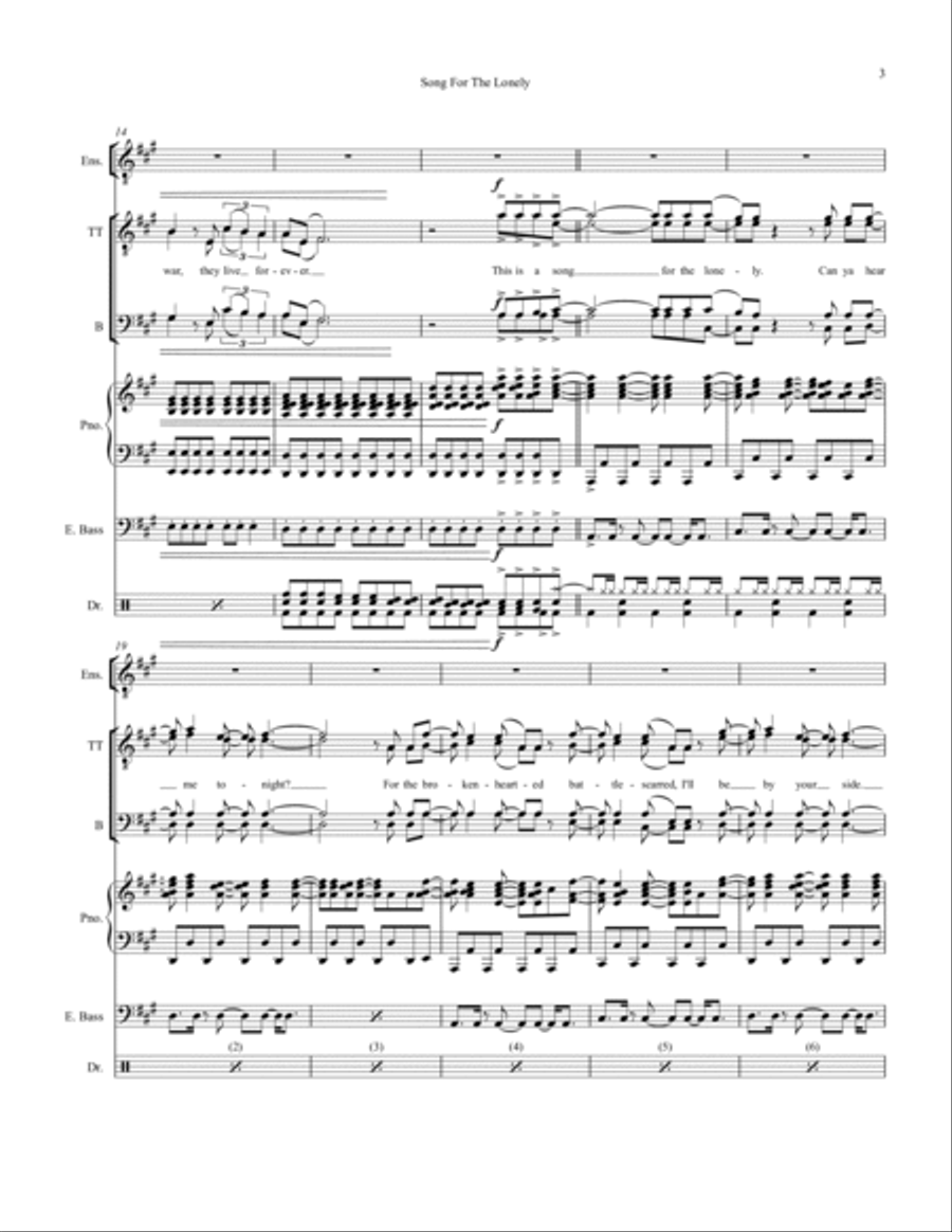 Song For The Lonely Small Ensemble scores gallery preview page 3