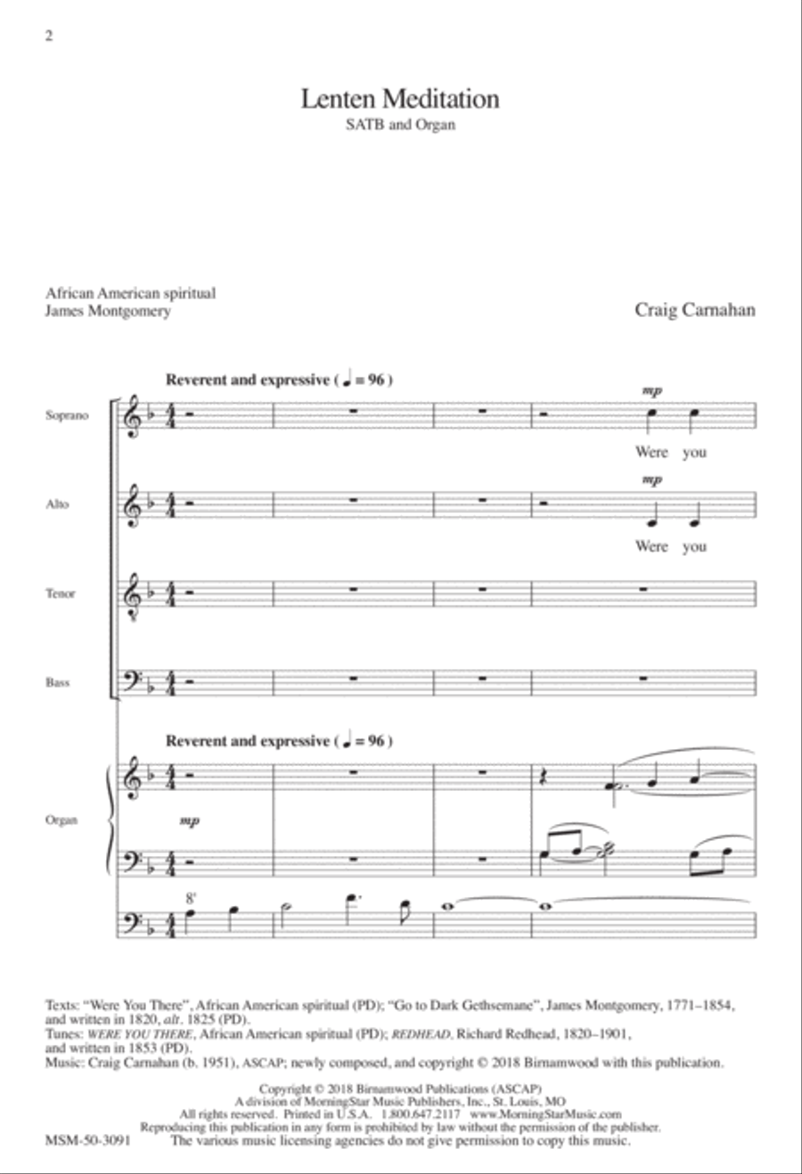 Lenten Meditation 4-Part scores gallery preview page 2