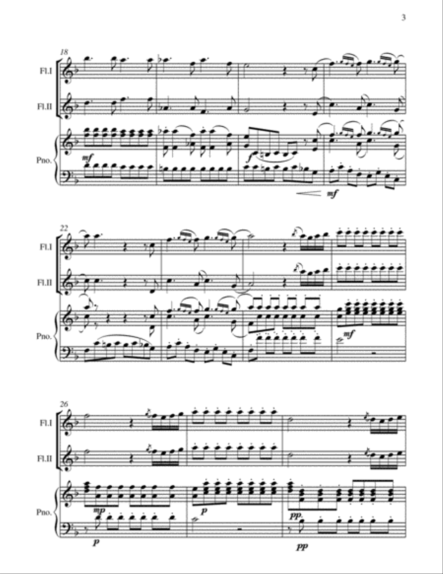 Queen of the Night - From the Magic Flute - 2 Flutes and Piano Flute Duet scores gallery preview page 6