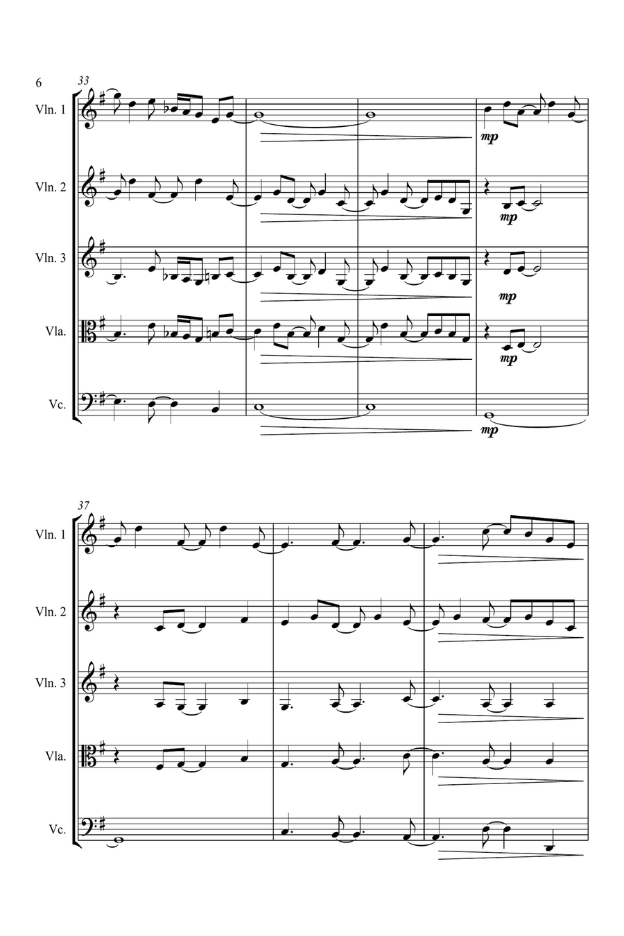 Tribute - for String Quartet String Quartet scores gallery preview page 6