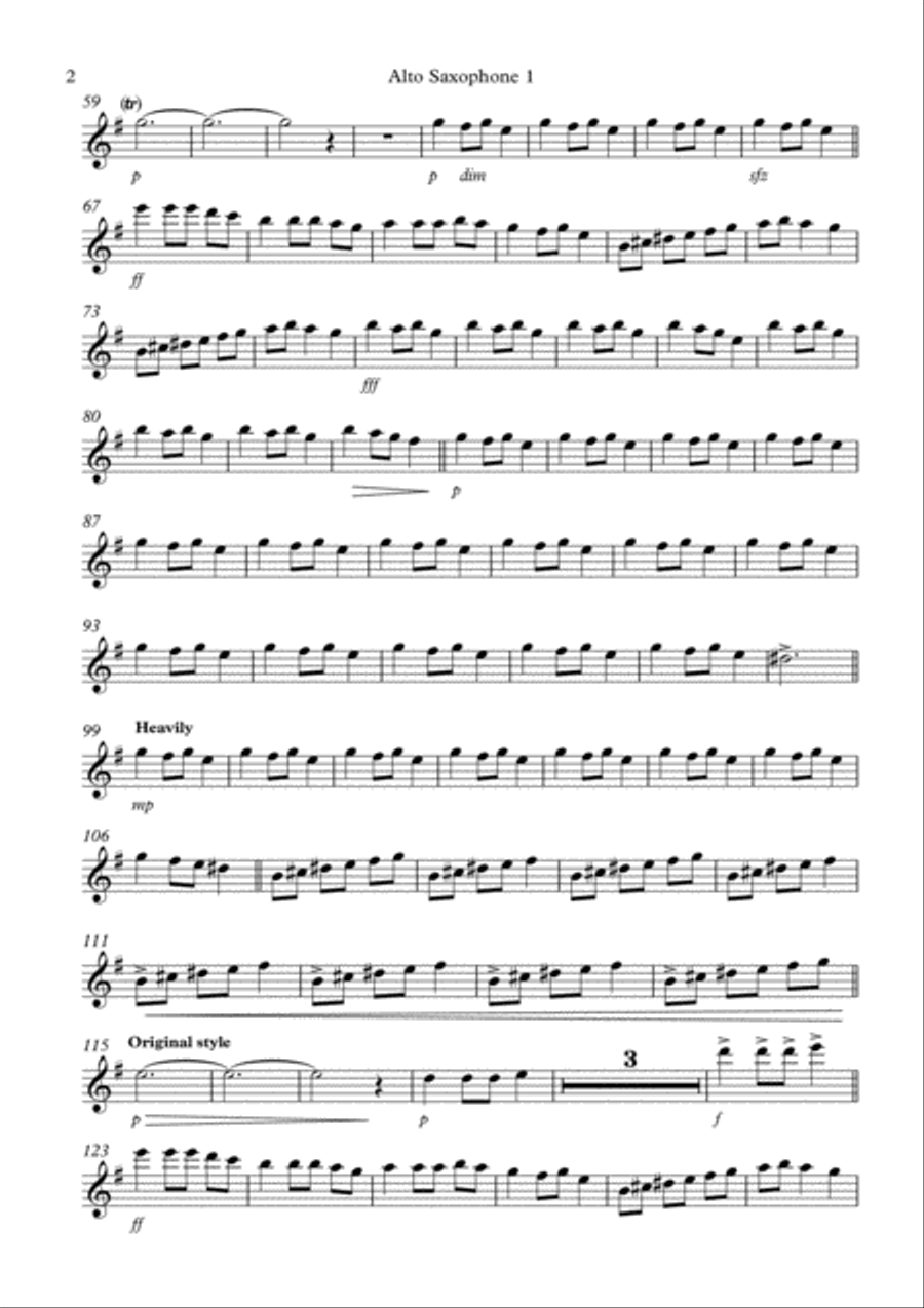 Carol of the Bells for Saxophone Quartet Saxophone Quartet scores gallery preview page 2