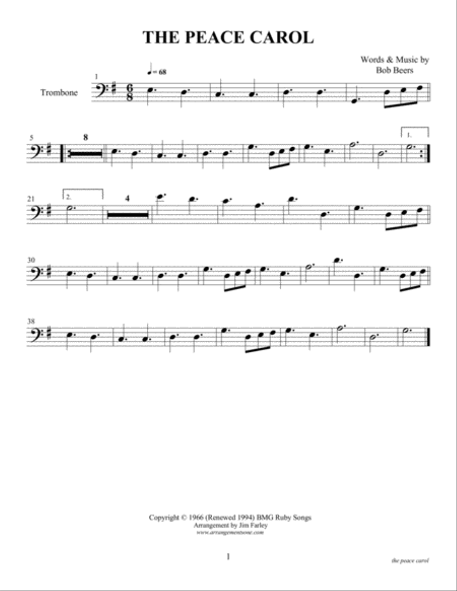 The Peace Carol 3-Part scores gallery preview page 6
