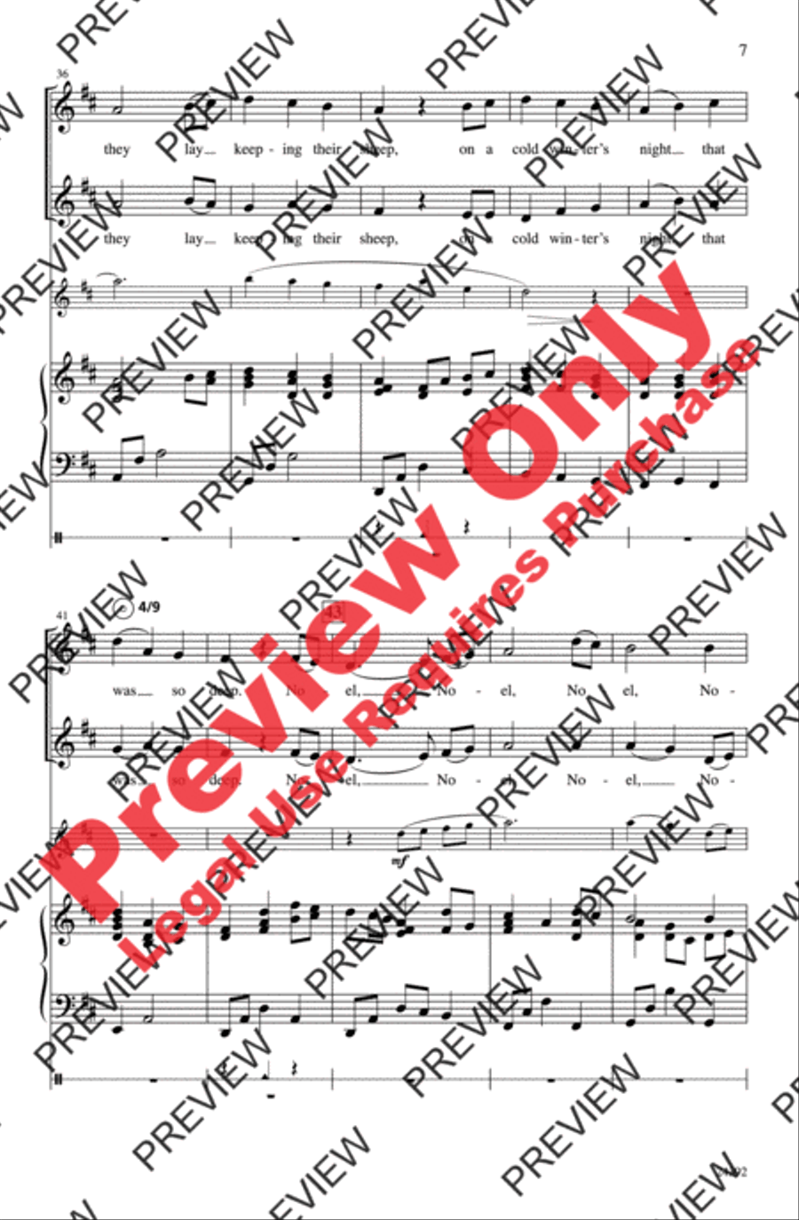 Sing We All Noel Unison Choir scores gallery preview page 7