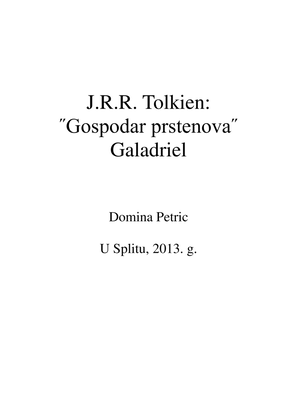 Book cover for Galadriel (Tolkien, Lord of the Rings)