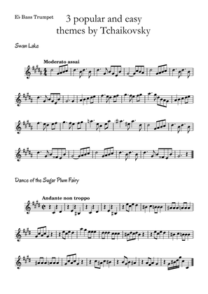 3 popular and easy themes by Tchaikovsky with accompaniment and chord symbols for E♭ Bass Trumpet