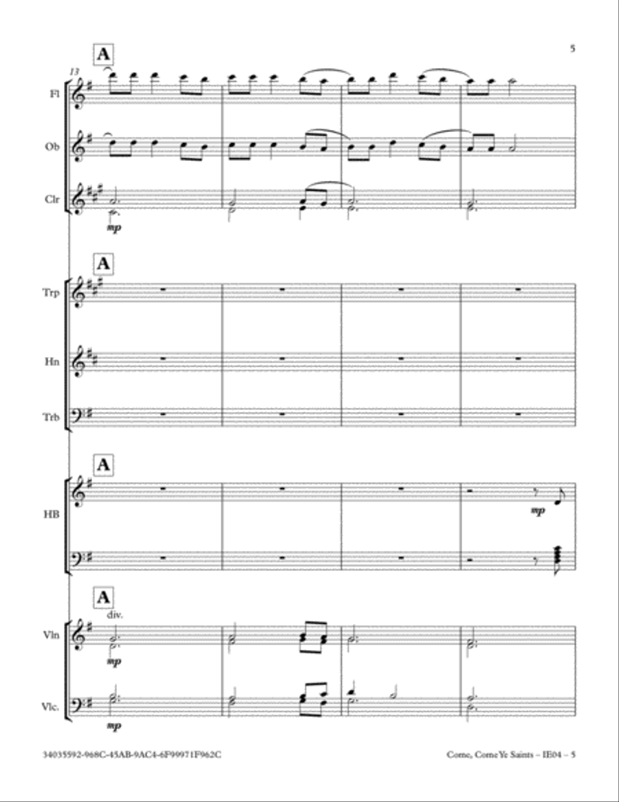 Come, Come Ye Saints Full Orchestra scores gallery preview page 5