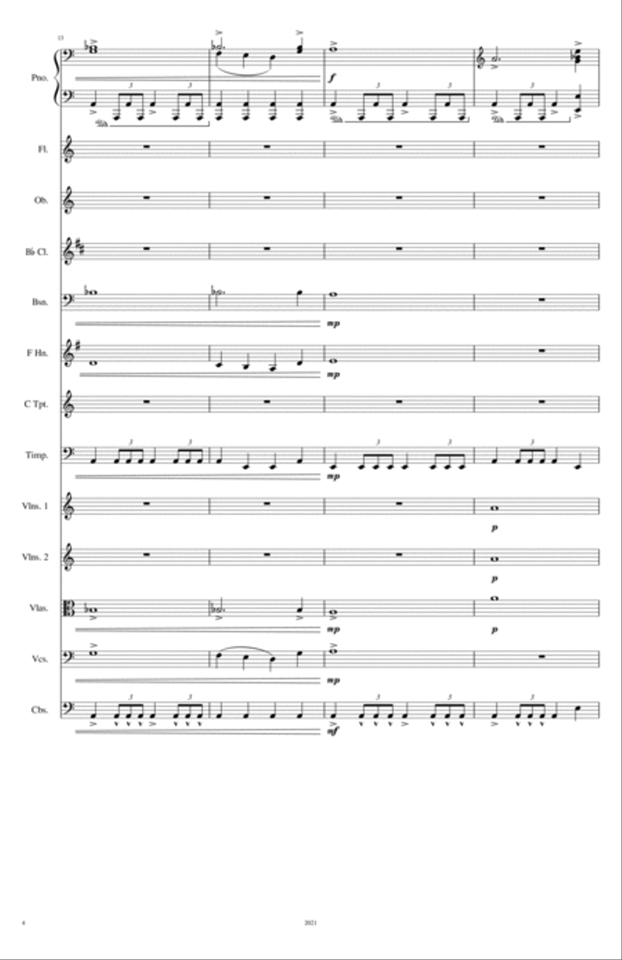 Piano Concerto # 1 - 3rd movement Full Orchestra scores gallery preview page 5