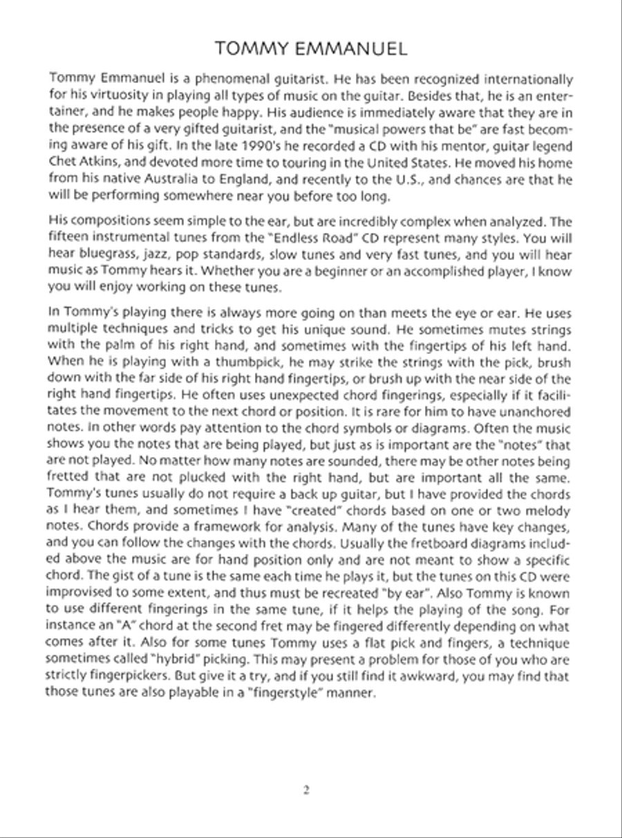 Endless Road - Tommy Emmanuel Acoustic Guitar scores gallery preview page 8