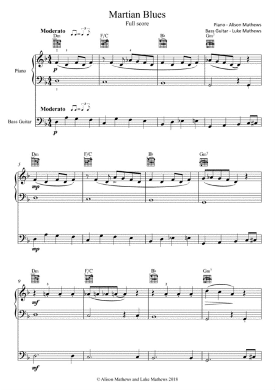 Space Voyage for Piano, Bass and Guitar Small Ensemble scores gallery preview page 5