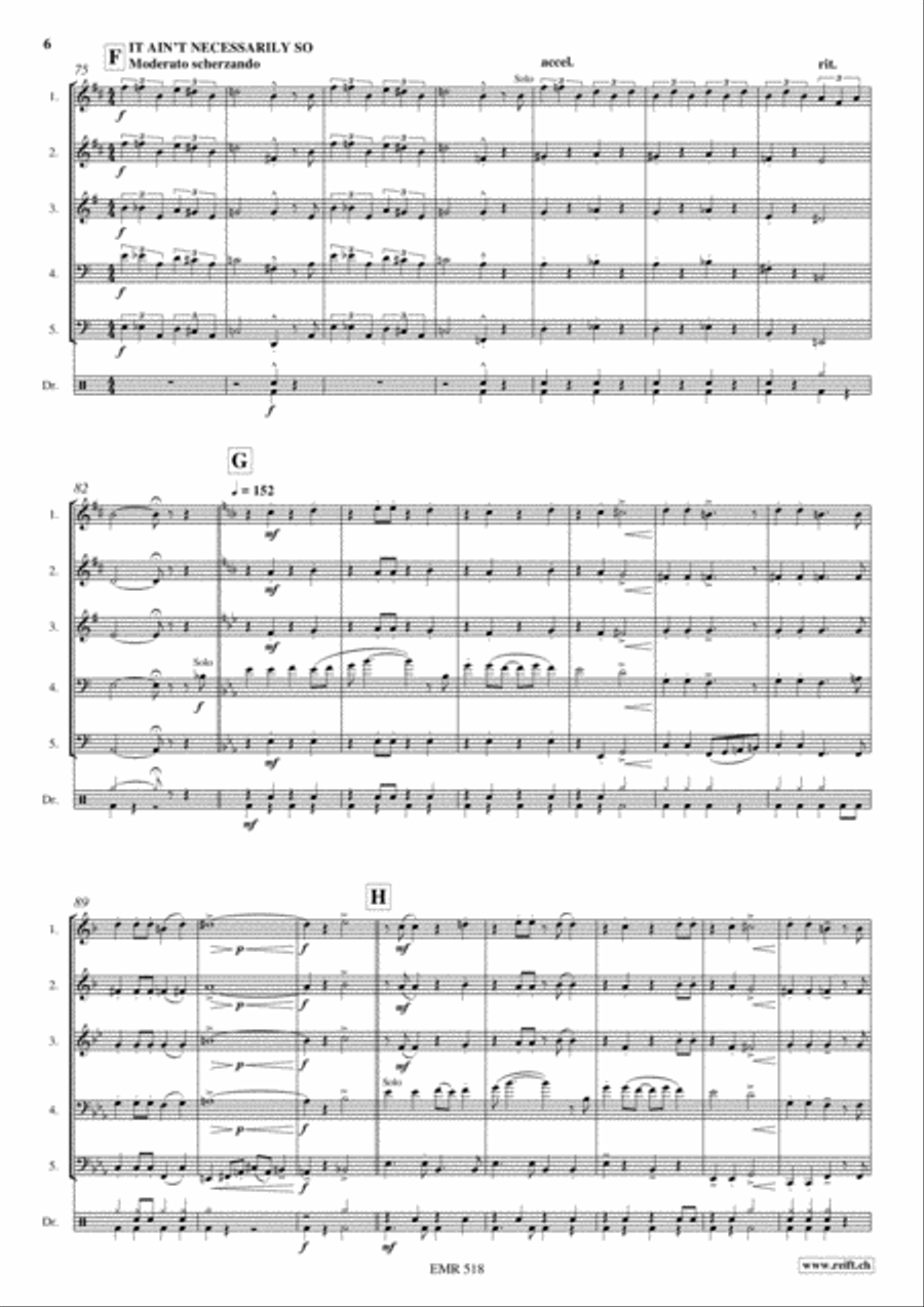 Wonderful Gershwin Brass Ensemble scores gallery preview page 5
