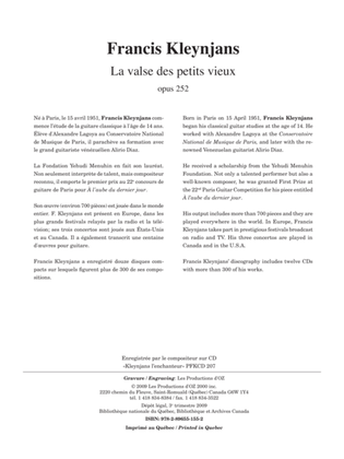 Book cover for La valse des petits vieux, op. 252