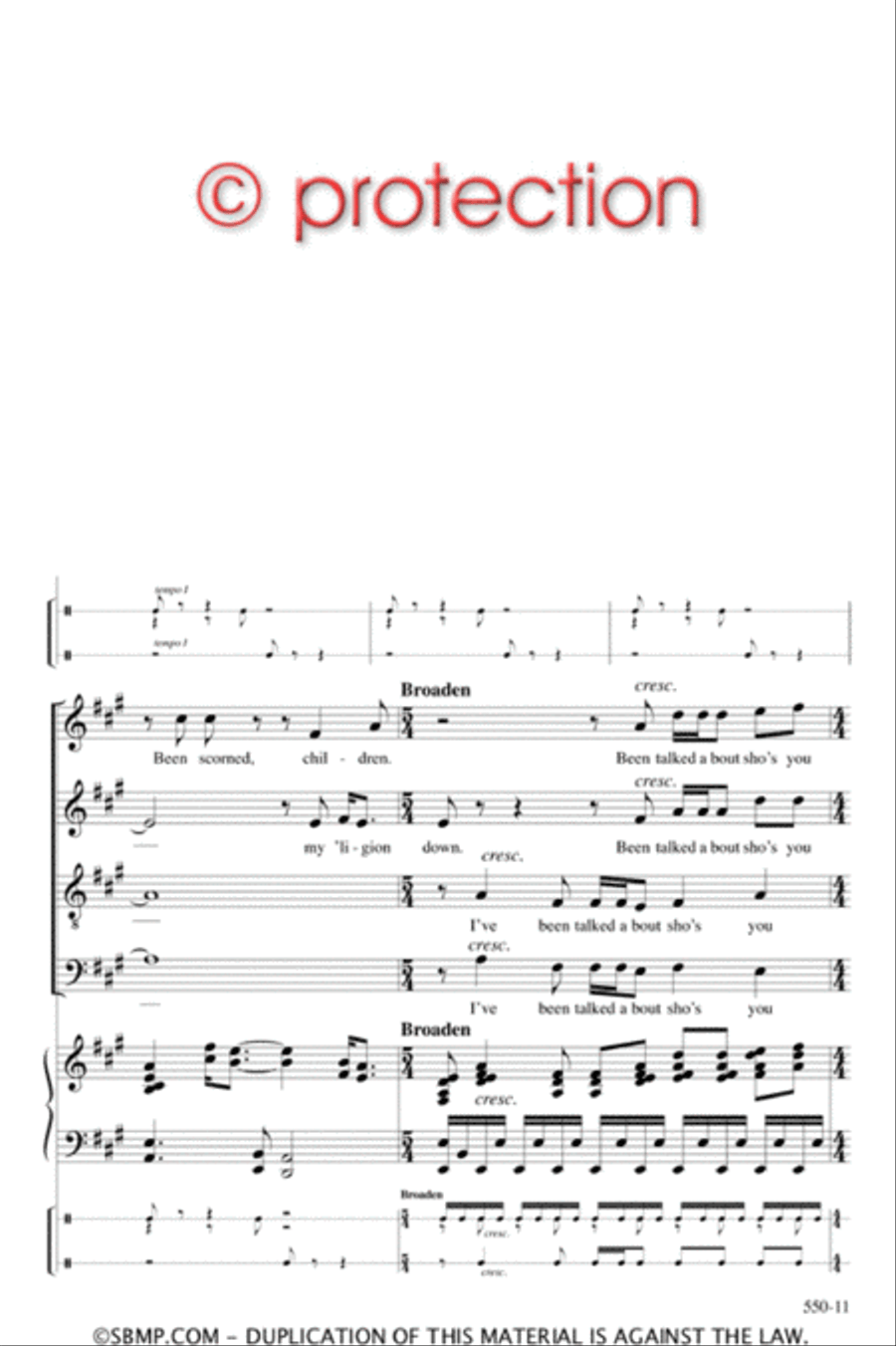I've Been 'Buked, Children! - SATB Octavo 4-Part scores gallery preview page 10