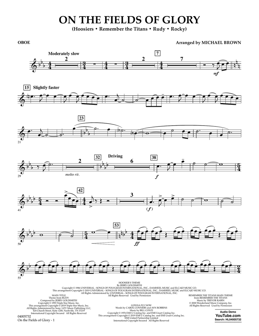 On the Fields of Glory - Oboe Concert Band scores gallery preview page 1