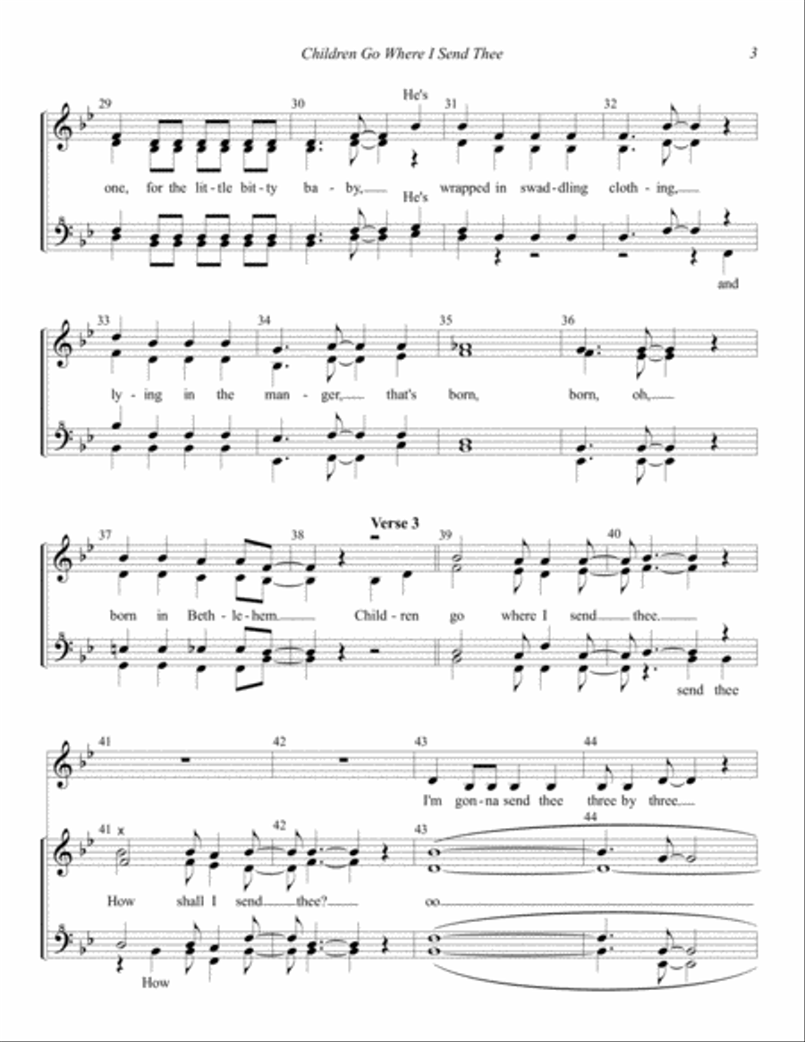 Children Go Where I Send Thee SSAA scores gallery preview page 3
