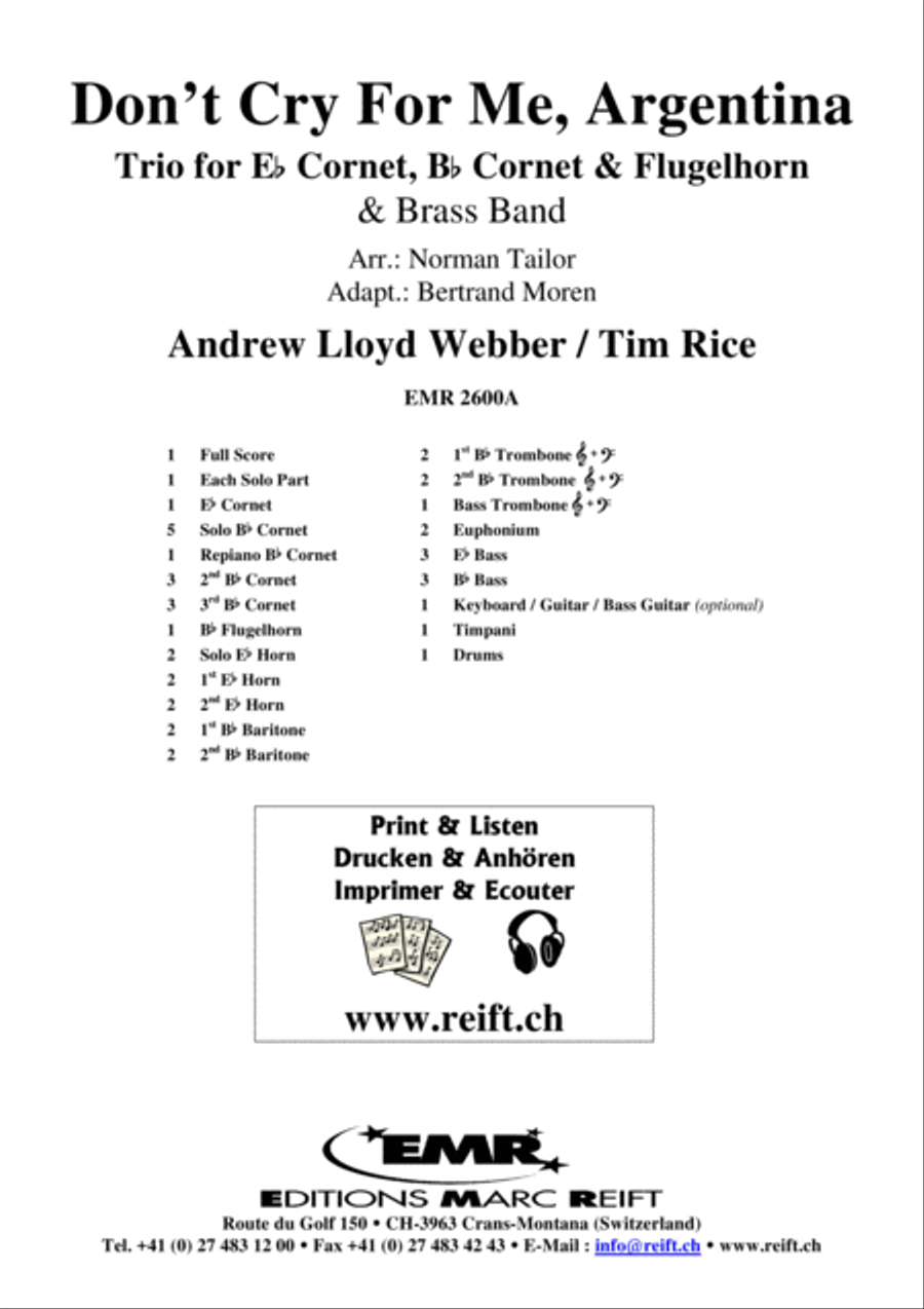 Don't Cry For Me, Argentina Brass Trio scores gallery preview page 2