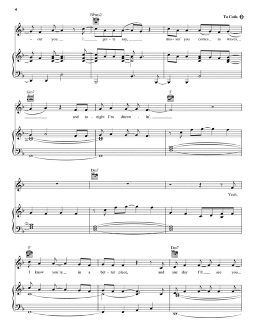 Drowning Piano, Vocal, Guitar scores gallery preview page 4