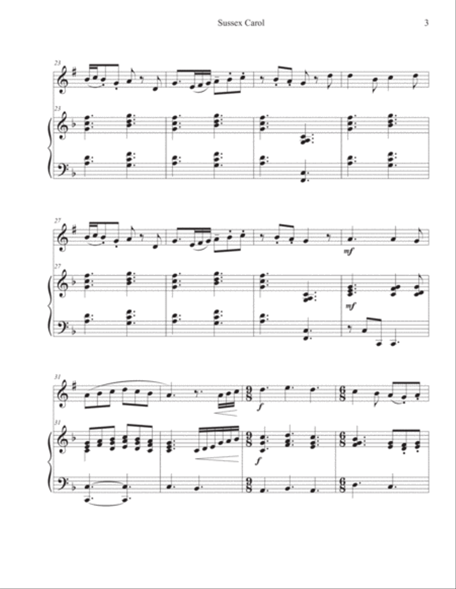 SUSSEX CAROL with Good Christian Men, Rejoice (Trumpet-Piano) Trumpet Solo scores gallery preview page 3