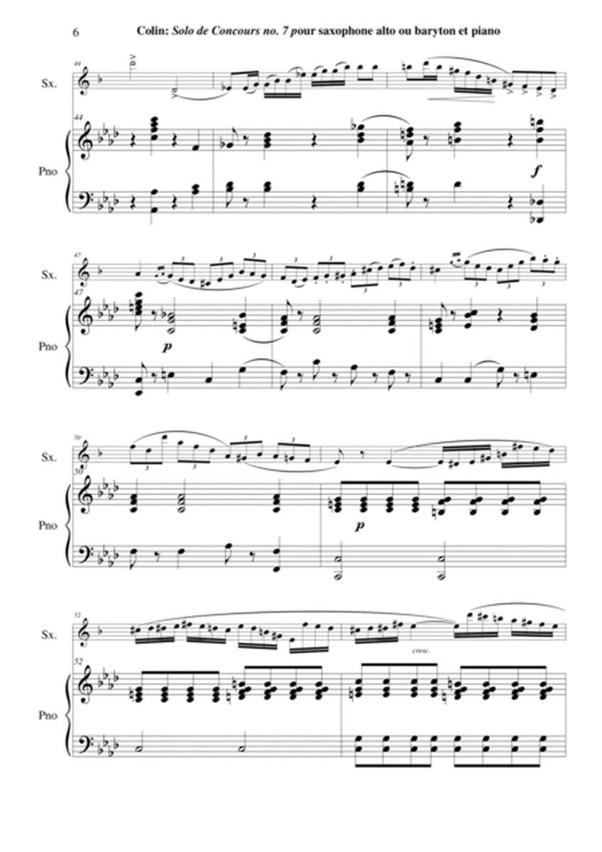 Charles Colin: Solo de Concours no. 7 for Eb alto or baritone saxophone and piano, score and part