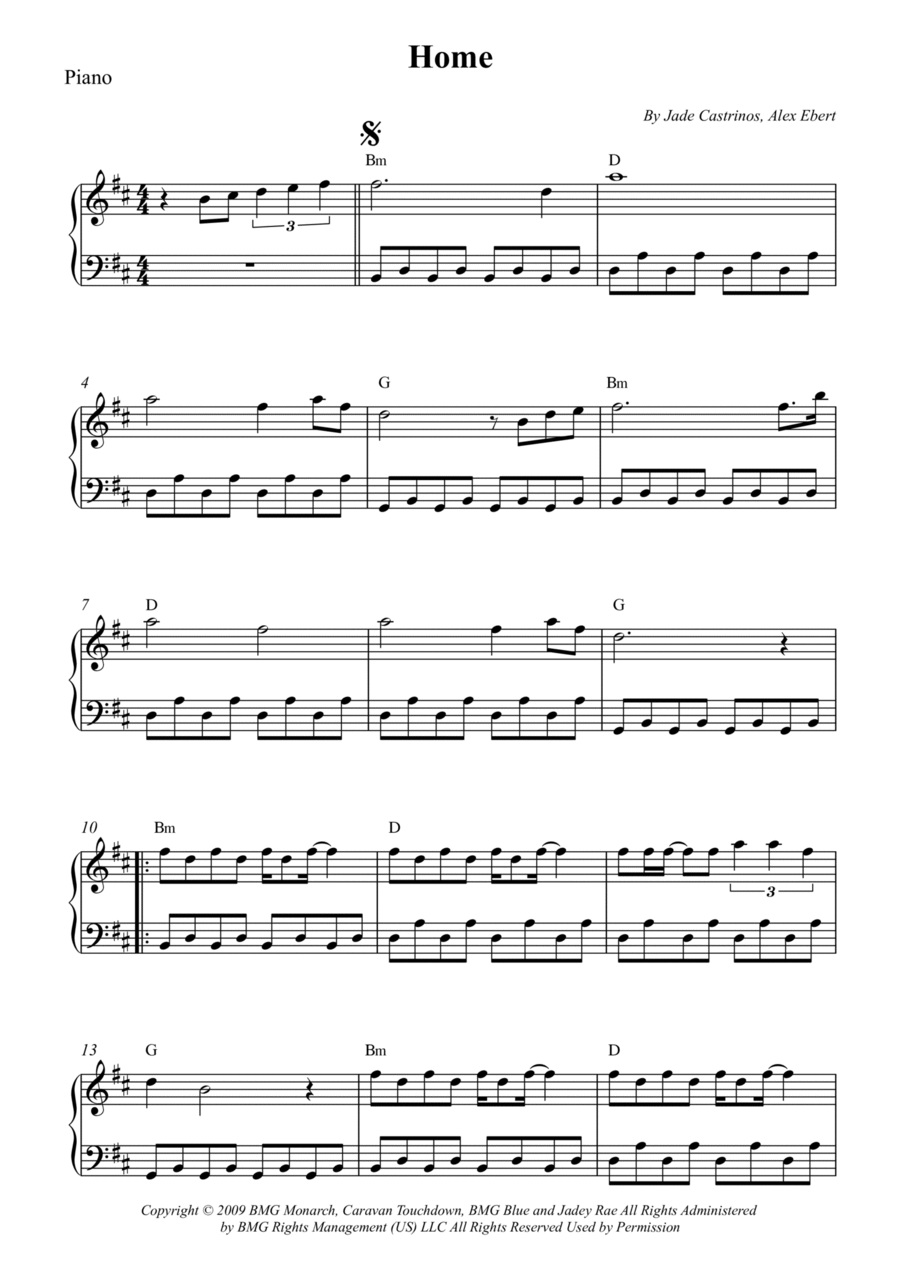 Home Piano Solo scores gallery preview page 1