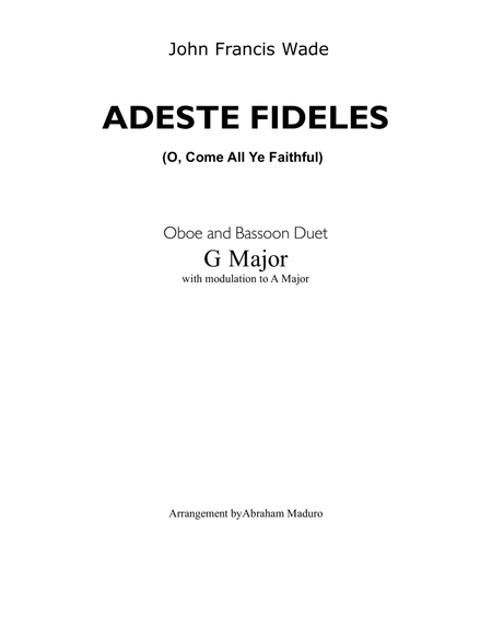 Adeste Fideles (O, Come All Ye Faithful) Oboe and Bassoon Duet image number null