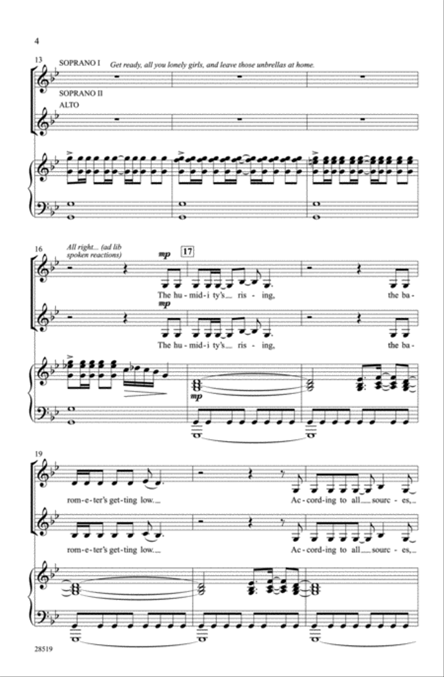 It's Raining Men Choir scores gallery preview page 2