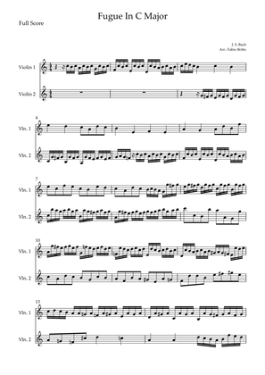 Fugue In C Major (J. S. Bach) for Violin Duo