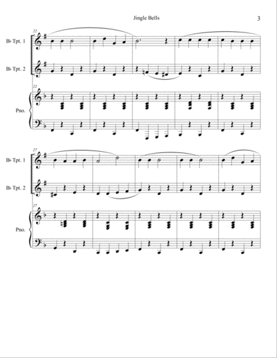 10 Christmas Duets for Trumpet with piano accompaniment vol. 1 Trumpet Duet scores gallery preview page 5