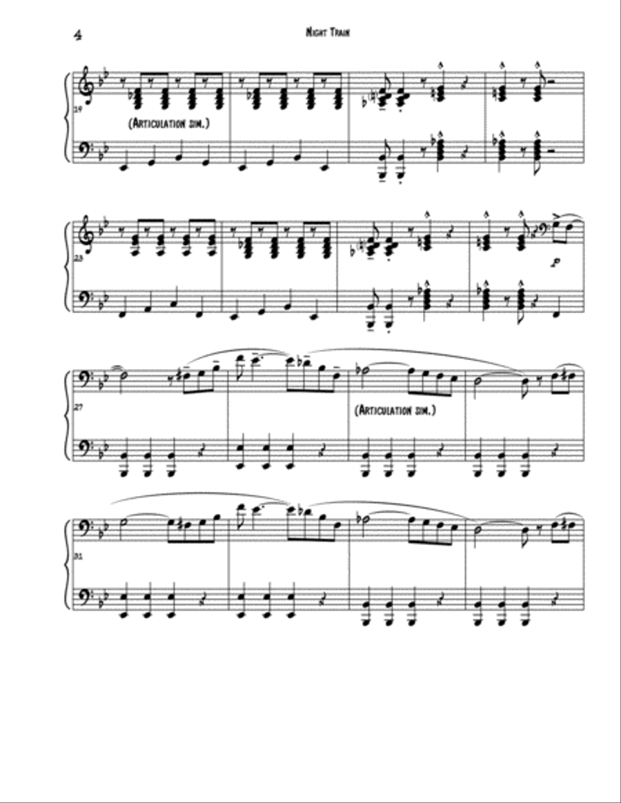 Night Train Piano scores gallery preview page 4