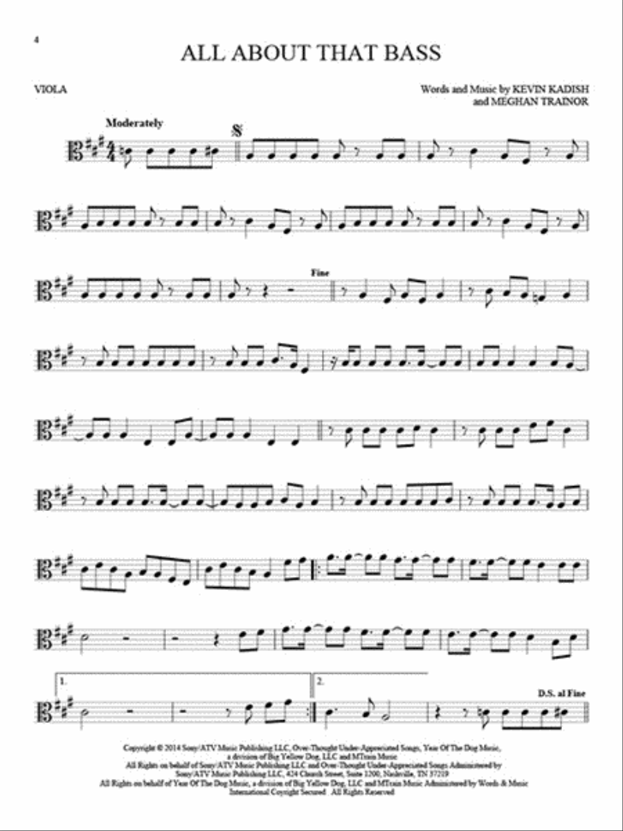 101 Hit Songs Viola Solo scores gallery preview page 2
