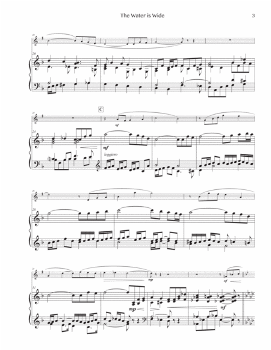 The Water is Wide (for Bb Instrument and Piano) Piano scores gallery preview page 3