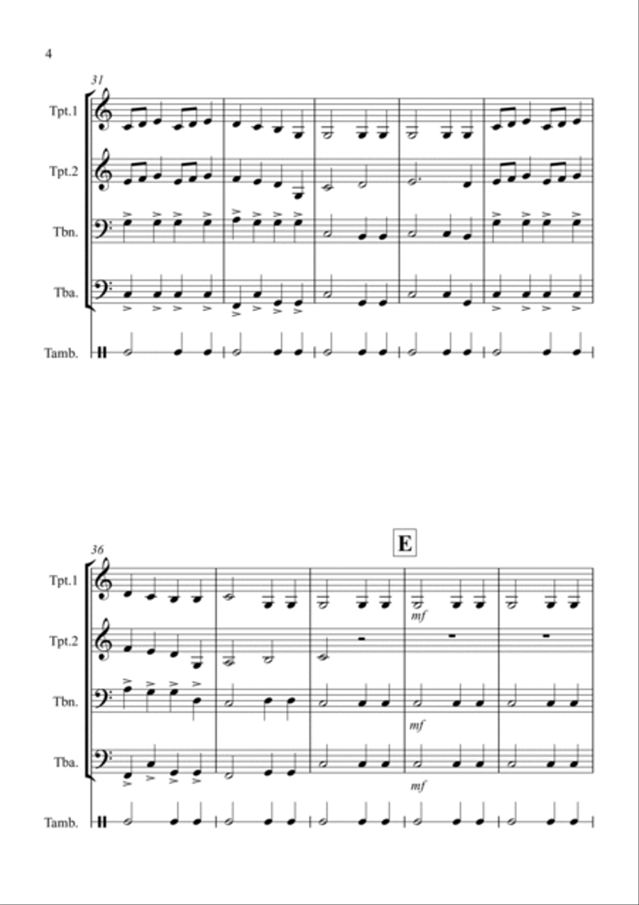 Rigaudon by Purcell for Brass Quartet Brass Quartet scores gallery preview page 4