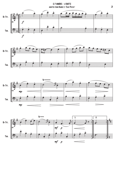 5 duets adapted from Handel's 'Easy Piano Pieces' for Trumpet & Trombone image number null