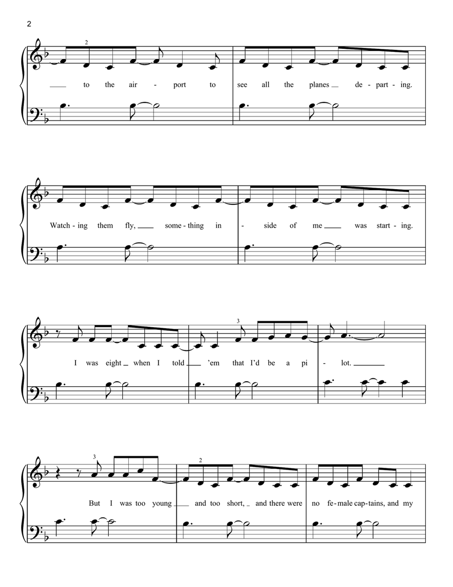 Me And The Sky (from Come From Away) Easy Piano scores gallery preview page 2