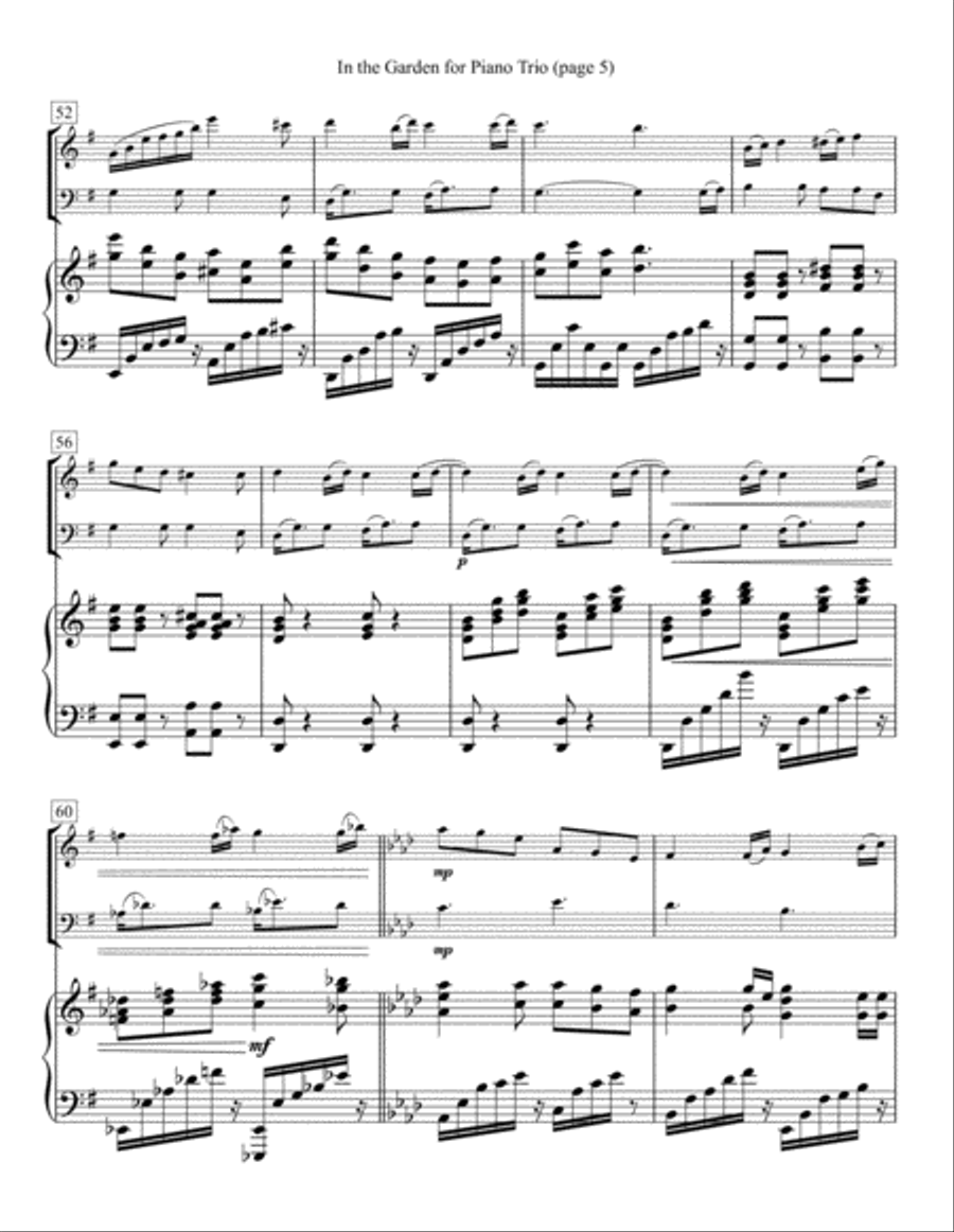 In the Garden for Piano Trio Piano Trio scores gallery preview page 5