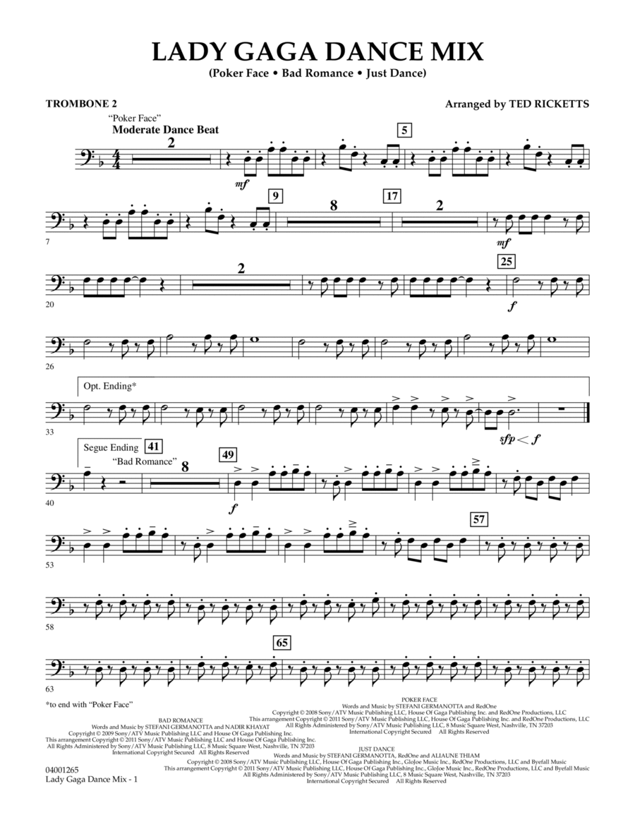 Lady Gaga Dance Mix - Trombone 2