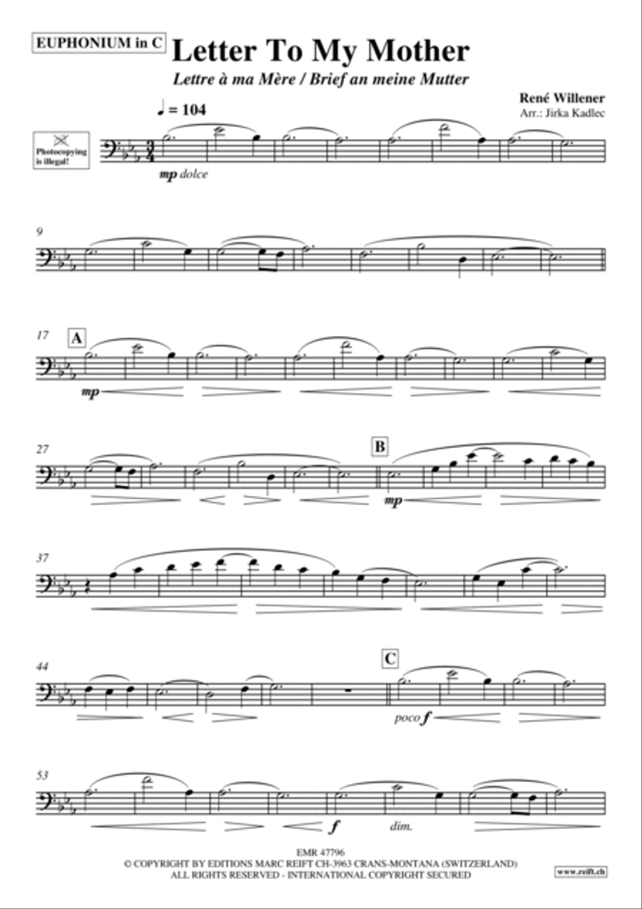 Letter To My Mother Euphonium scores gallery preview page 5