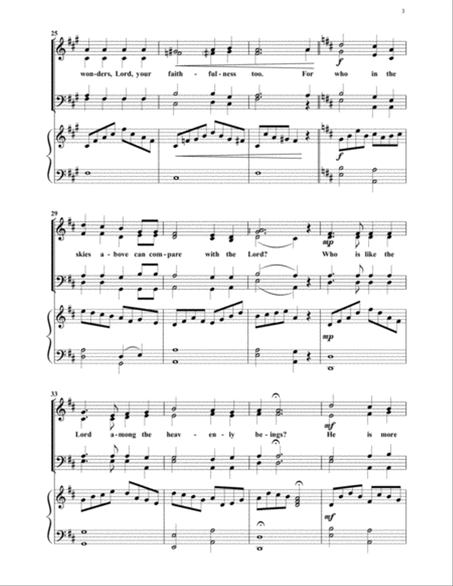 I Will Sing of the Lord's Great Love Forever 4-Part scores gallery preview page 3