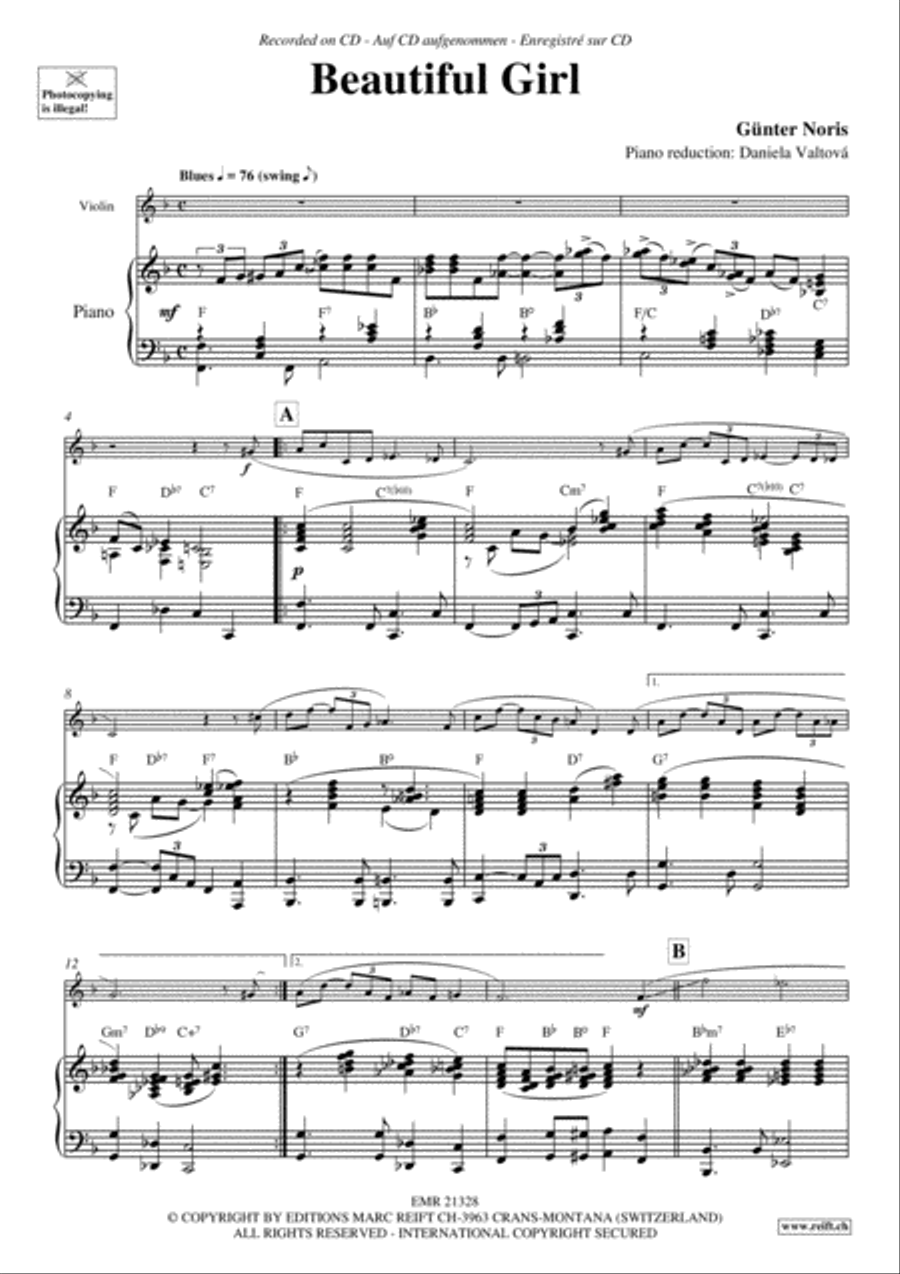 Beautiful Girl Violin Solo scores gallery preview page 4