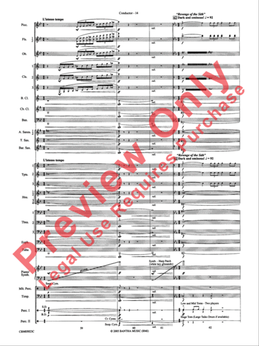 Symphonic Suite from Star Wars: Episode III Revenge of the Sith Concert Band scores gallery preview page 17