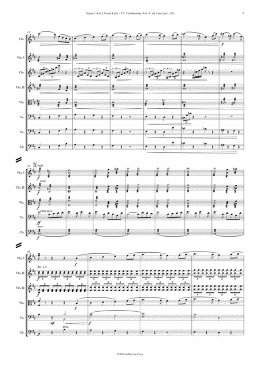Scene from Swan Lake Suite Op. 20a String Orchestra scores gallery preview page 3