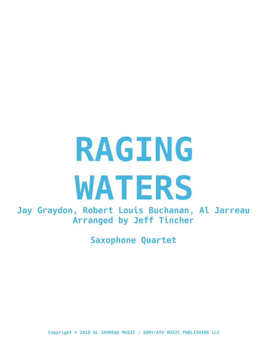 Raging Waters Saxophone Quartet scores gallery preview page 1