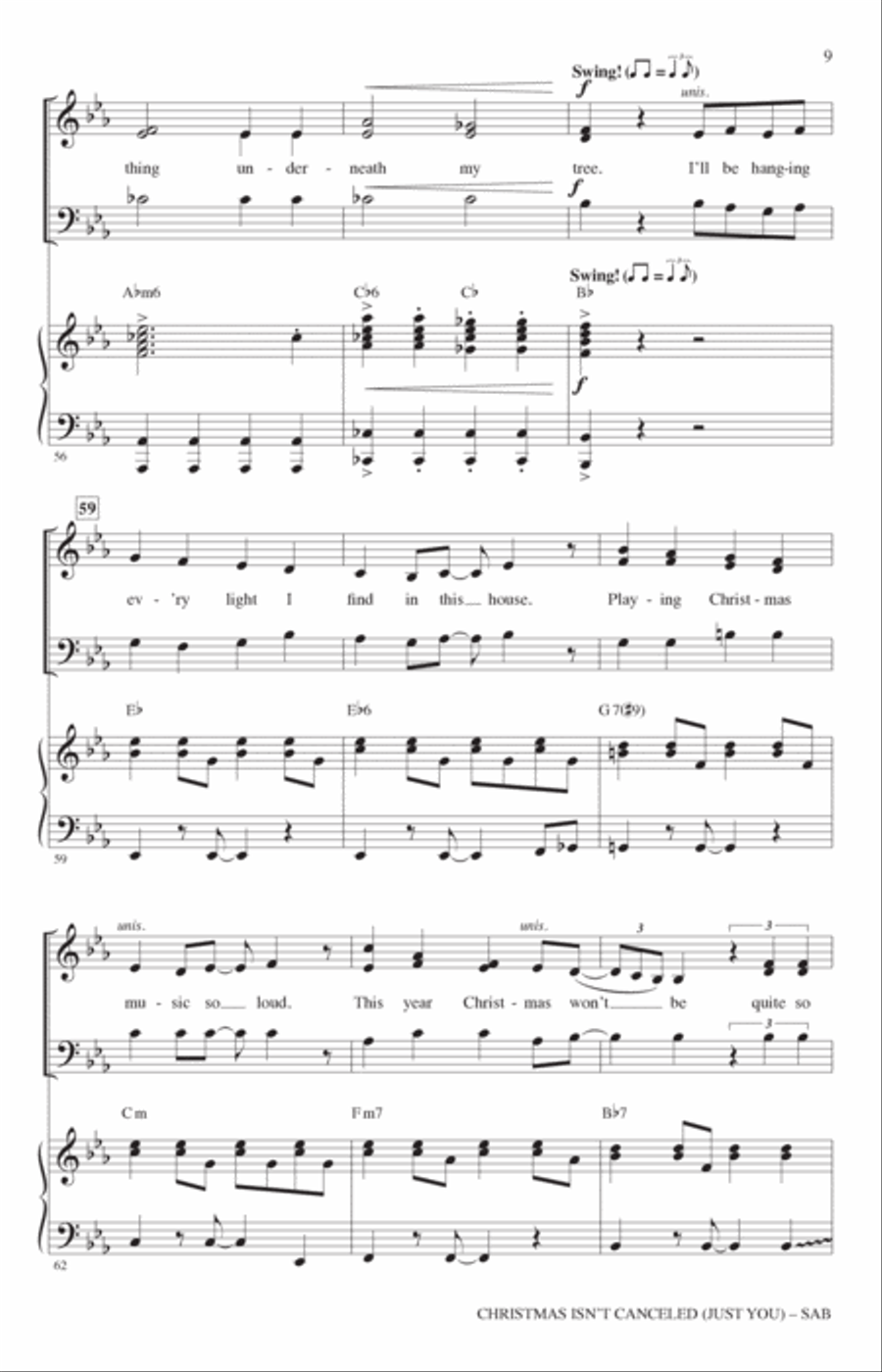 Christmas Isn't Canceled (Just You) (arr. Mark Brymer) 3-Part scores gallery preview page 8