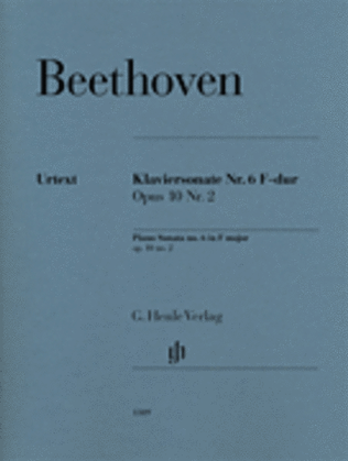 Book cover for Piano Sonata No. 6 in F Major Op. 10, No. 2