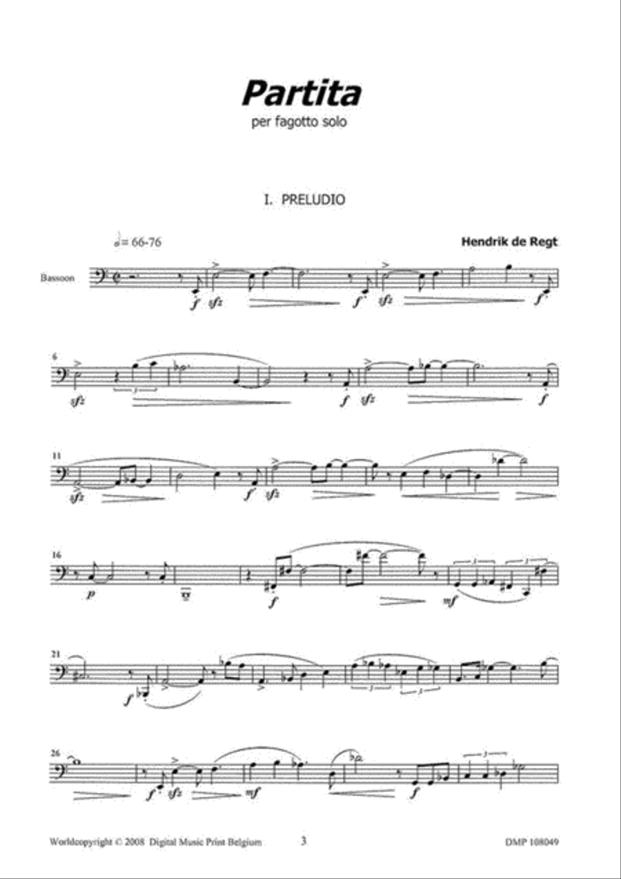 Partita Per Fagotto Solo Partita Per Fagotto Solo Bassoon Solo scores gallery preview page 2