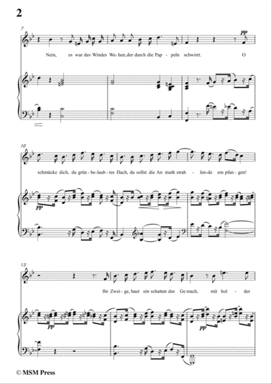 Schubert-Die Erwartung,Op.116,in B flat Major,for Voice&Piano Voice scores gallery preview page 4