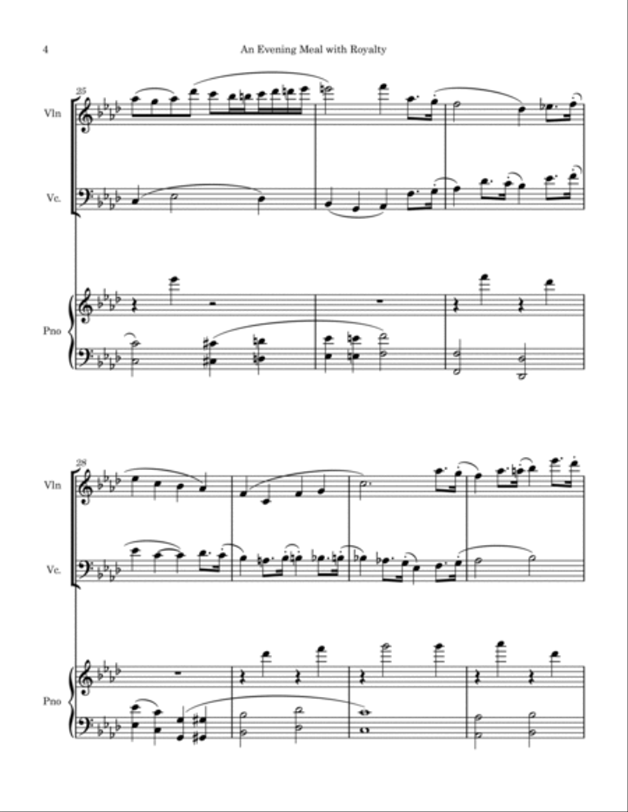 An Evening Meal with Royalty - 1st Movement Piano Trio scores gallery preview page 4