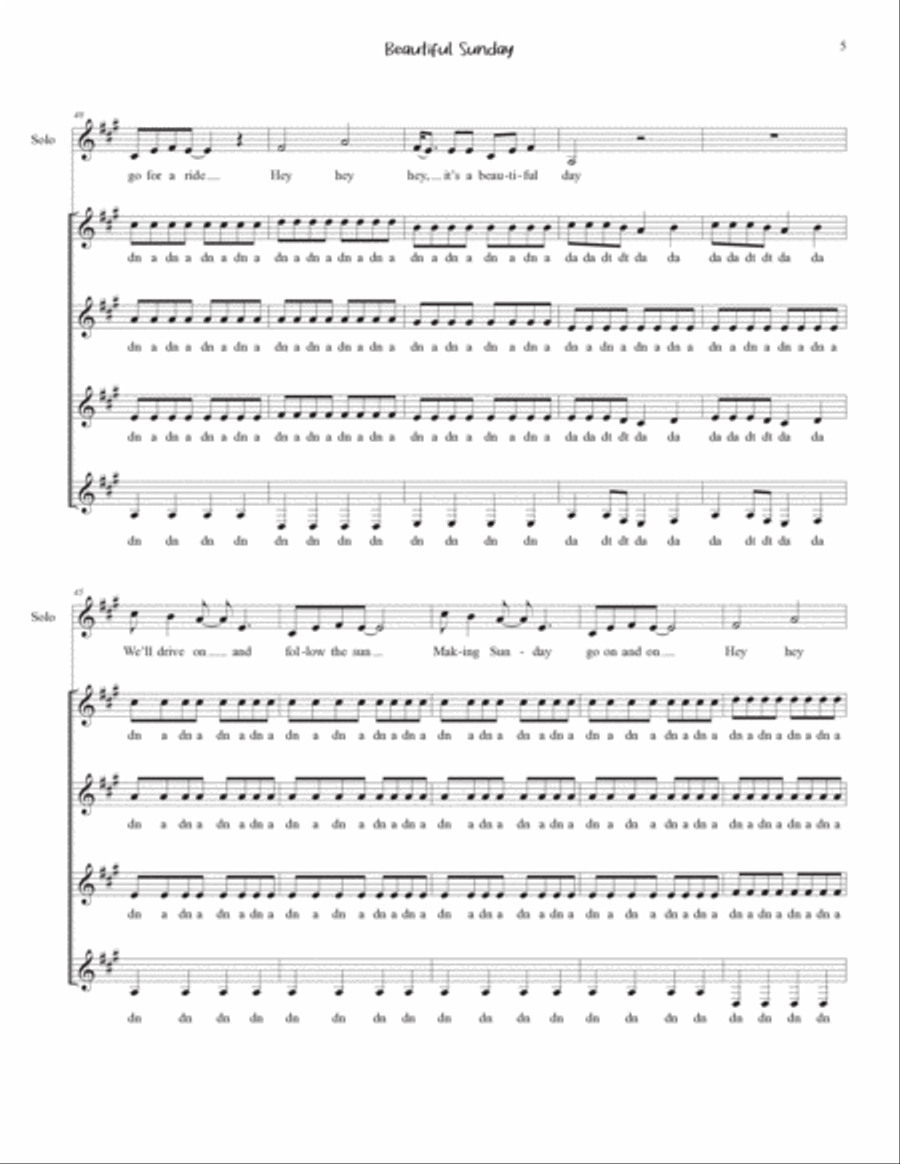 Beautiful Sunday Beautiful Sunday SSAA scores gallery preview page 5